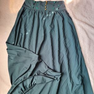 Victorian style skirt emerald green with gold buttons